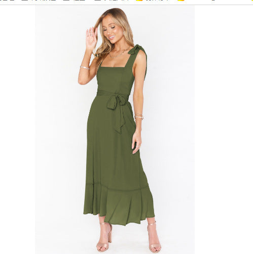 Damen Sommerliches Maxikleid mit eleganter Schleifenverzierung EB