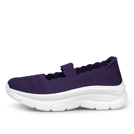 Damen bequeme Slip-On Sneakers mit elastischem Riemen EB