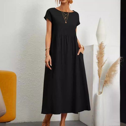 Damen Maxikleid aus leichtem, luftdurchlässigem Stoff EB