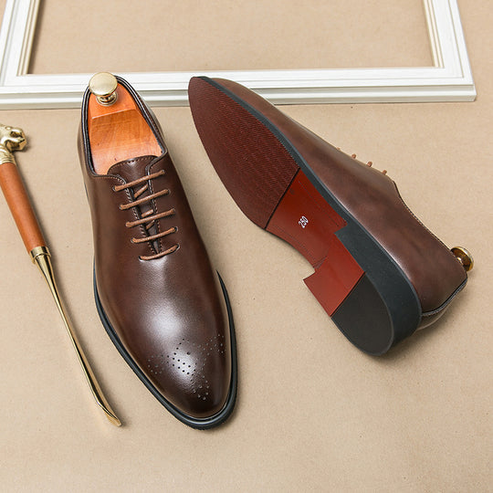 Herren elegante Schnürschuhe aus hochwertigem Leder mit modischem Design EB