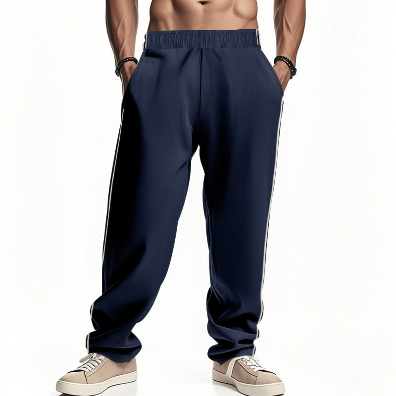 Herren Sportliche Freizeithose mit seitlichen Streifen und elastischem Bund EB