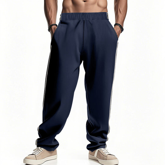 Herren Sportliche Freizeithose mit seitlichen Streifen und elastischem Bund EB