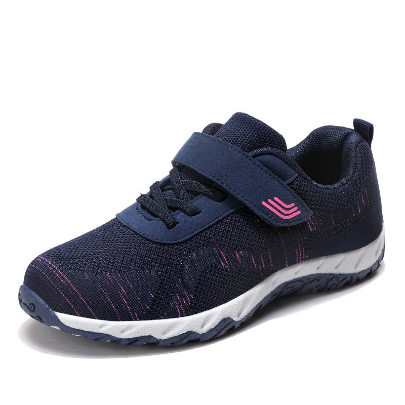 Damen Sportliche Sneakers mit Klettverschluss und atmungsaktivem Mesh-Obermaterial EB