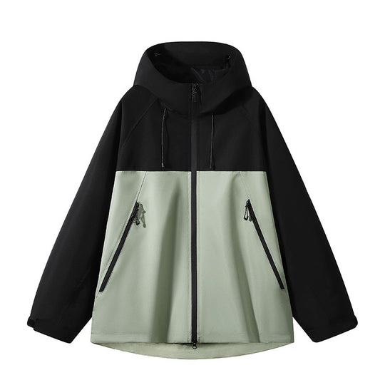 Herren elastische Softshell-Hoodiejacke mit ergonomischem Raglanschnitt, Zwei-Wege-Reißverschluss und verstellbaren Klettmanschetten EB