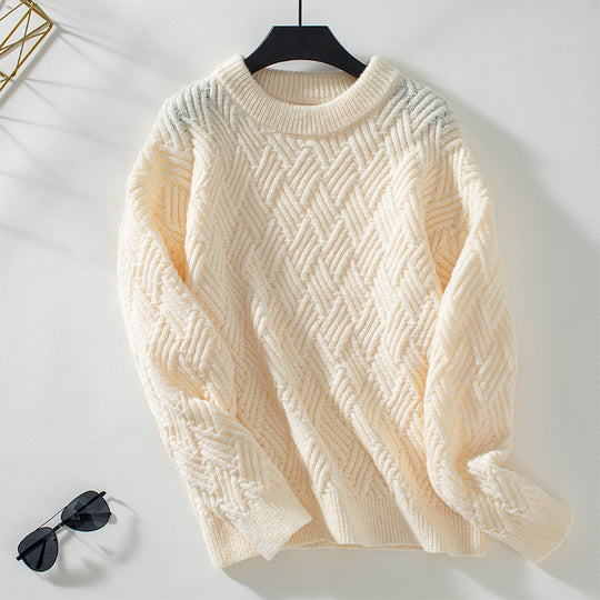Damen Strickpullover mit modernem Strukturmuster und bequemer Passform EB