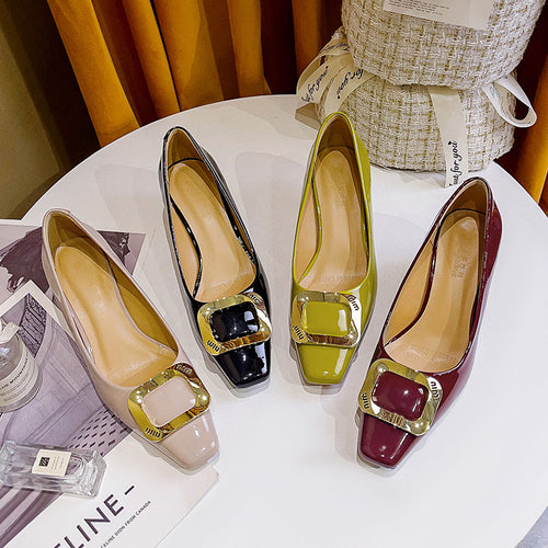Damen elegante Pumps mit modischem Schnallenakzent EB