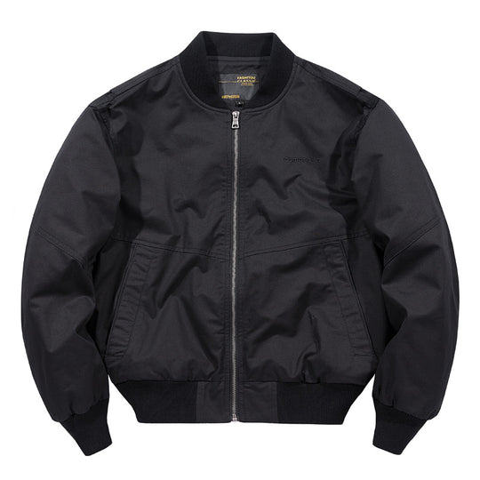 Men's  water-resistant commuter bomber jacket with metal front zip ribbed trims and angled welt pockets EB