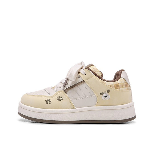 Damen Freizeitsneakers mit karierter Applikation und weicher Polsterung EB