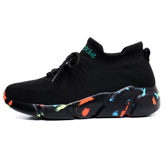 Damen Sportliche Slip-On Sneakers mit elastischem Schaft und dämpfender Sohle EB
