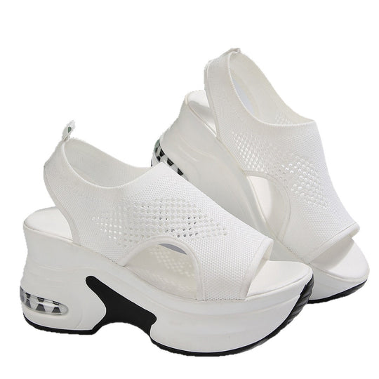 Damen Wedge-Sandalen mit atmungsaktiver Textil-Oberfläche und stoßdämpfender Sohle EB