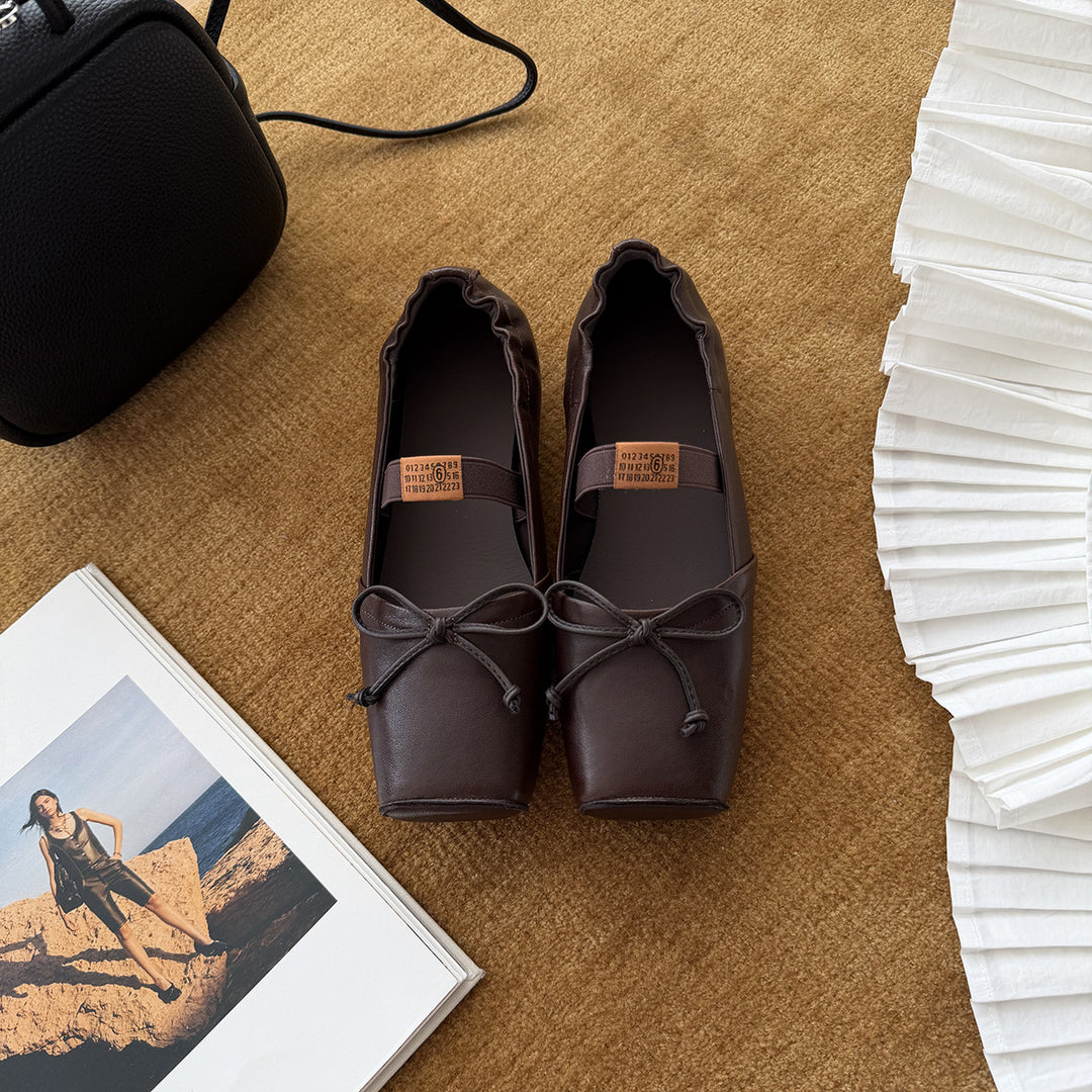 Damen Elegante Ballerinas mit modischem Riemchen und geschmackvollem Schleifen-Detail EB