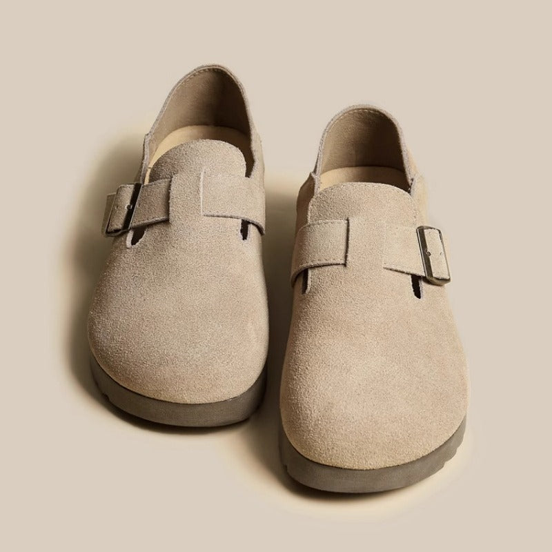 Damen Komfortable Clogs mit modischem Schnallenverschluss EB