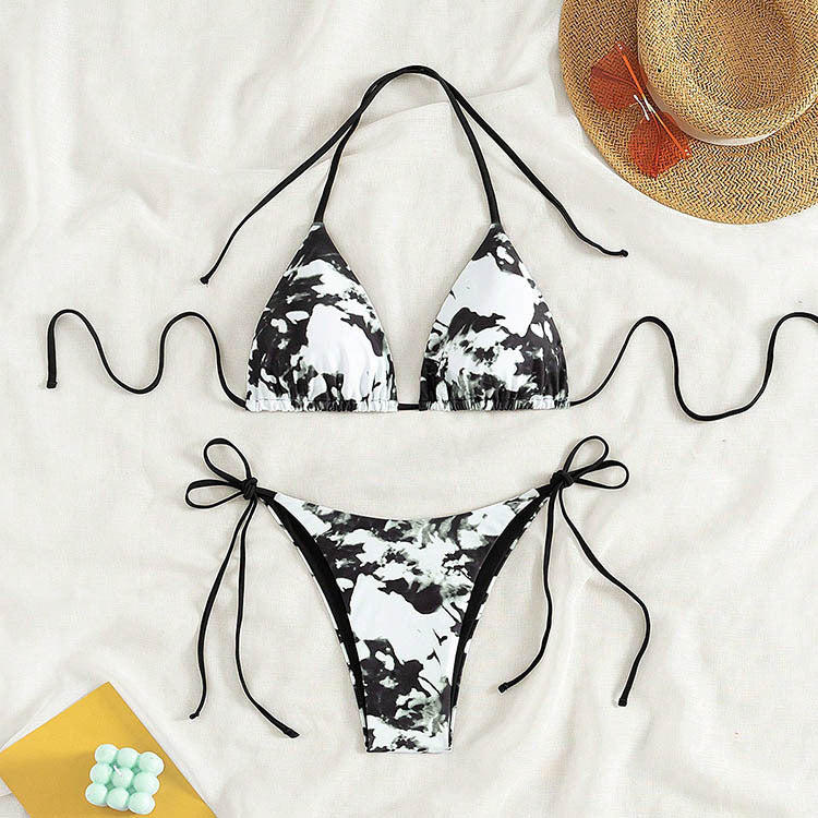 Damen Triangel-Bikini-Set mit verstellbaren Bindebändern EB
