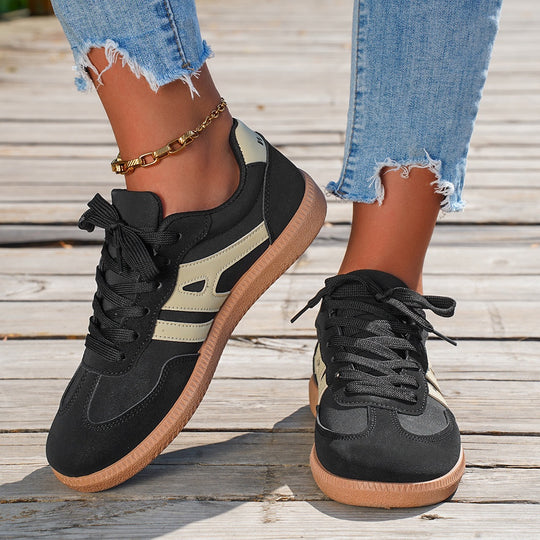 Damen Retro-inspirierte Schnür-Sneaker mit gepolstertem Komfortfußbett EB