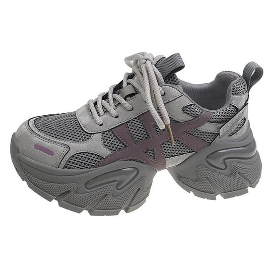 Damen modische Sneakers mit atmungsaktivem Mesh-Obermaterial und robustem Sohlenprofil EB
