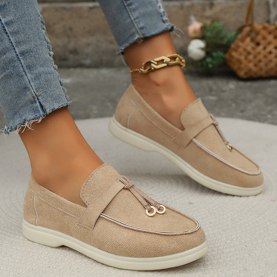 Damen Mokassins mit modischem Design und goldenen Akzenten EB