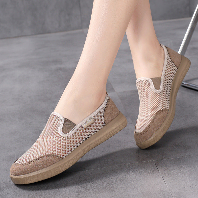 Damen Atmungsaktive Slip-On Sneakers mit elastischer Sohle EB