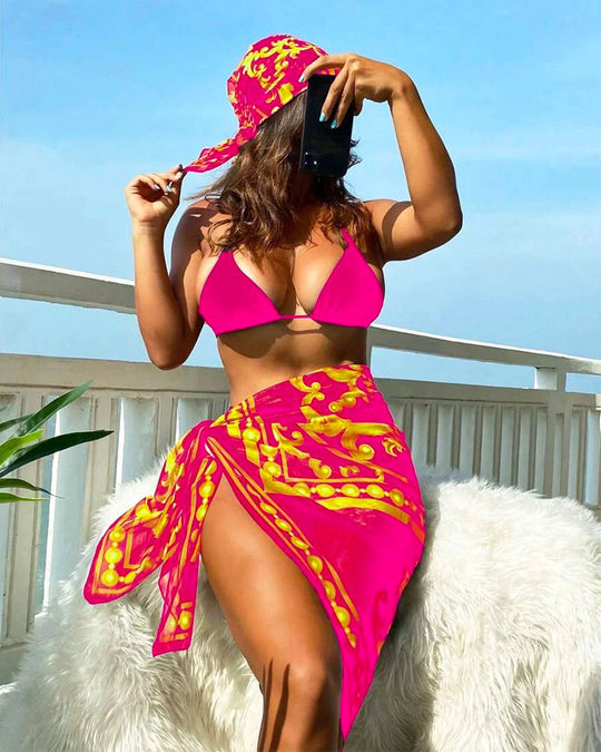 Damen Triangel-Bikini mit eleganter Wickelrock-Optik EB