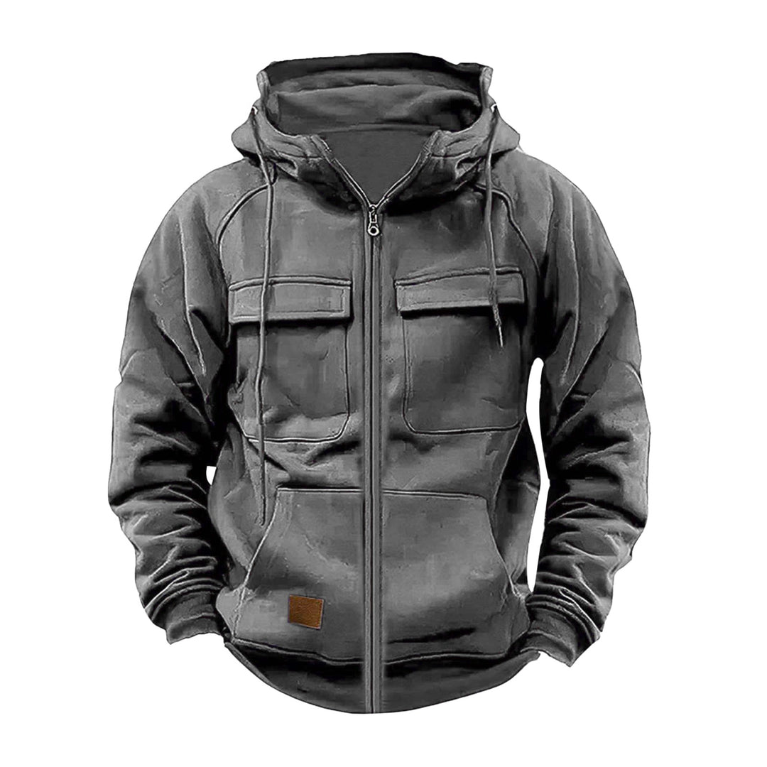 Herren funktionale Kapuzenjacke mit großen Fronttaschen EB