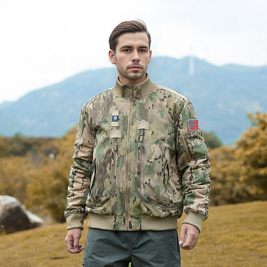Herren modische Bomberjacke mit isolierendem Innenfutter und praktischen Taschen EB