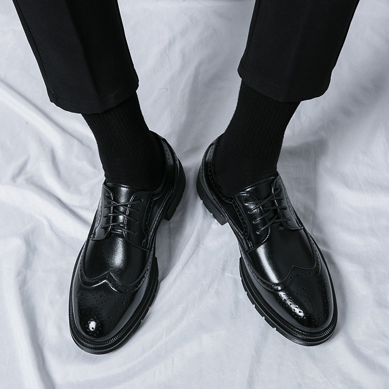 Herren Elegante Schnürschuhe mit klassischen Broguemuster und rutschfester Sohle EB