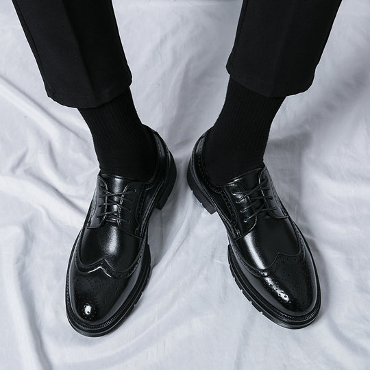 Herren Elegante Schnürschuhe mit klassischen Broguemuster und rutschfester Sohle EB