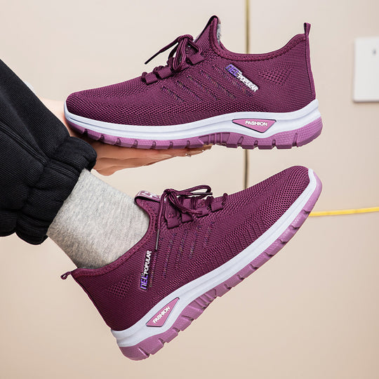 Damen Sportliche atmungsaktive Sneakers mit dämpfender Sohle EB