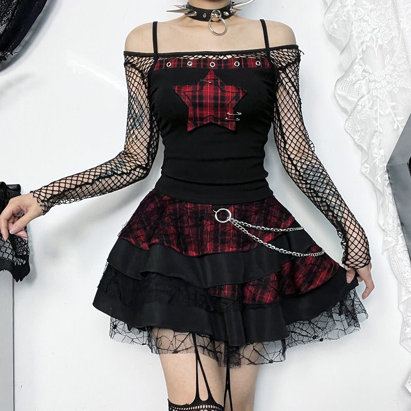 Damen figurbetonte Bluse mit Rüschendetails und Schnürung EB