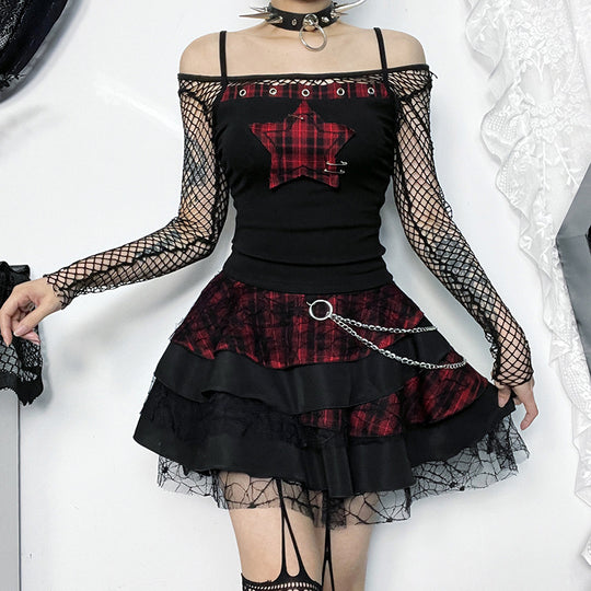 Damen figurbetonte Bluse mit Rüschendetails und Schnürung EB