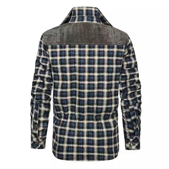 Herren warme Flanellhemdjacke mit gefütterten Taschen EB