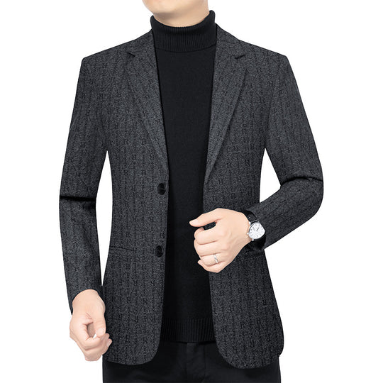 Herren Modernes Einreihiges City-Blazer mit aufgesetzten Taschen und leichter Halbfütterung EB