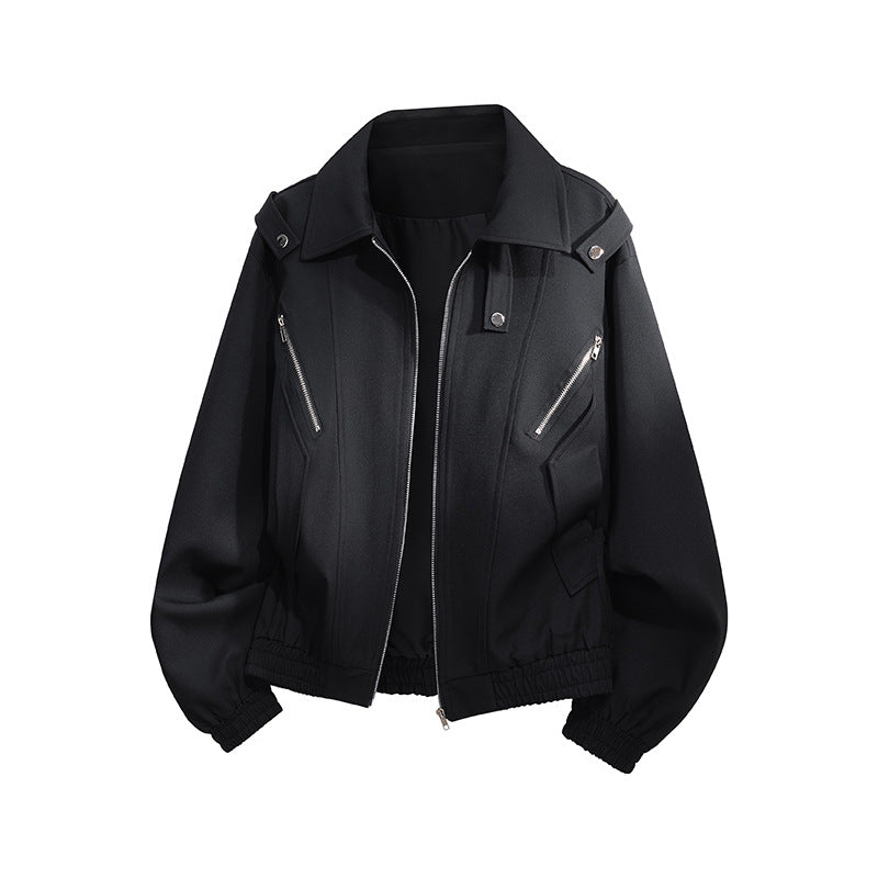 Damen stylische Windjacke mit funktionalen Reißverschlusstaschen und elastischen Bündchen EB