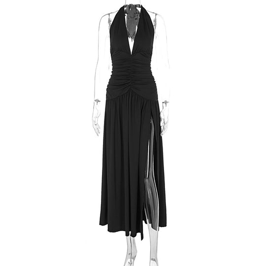 Damen Wickelkleid mit tiefem V-Ausschnitt und Raffung EB