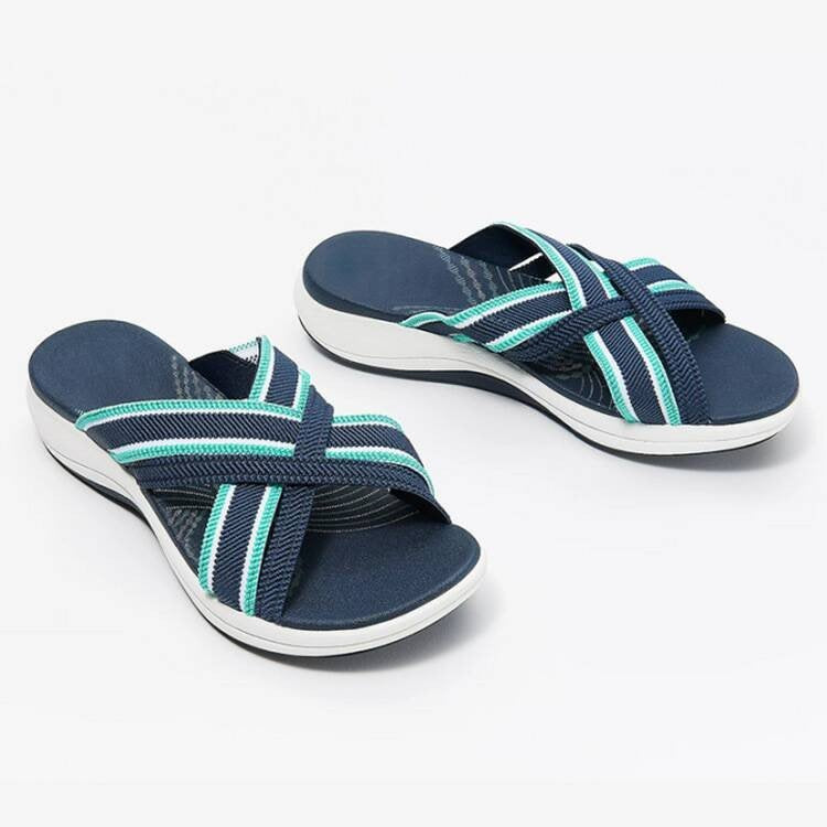 Damen Komfortable Clogs mit elegantem Kreuzband-Design und ergonomischem Fußbett EB