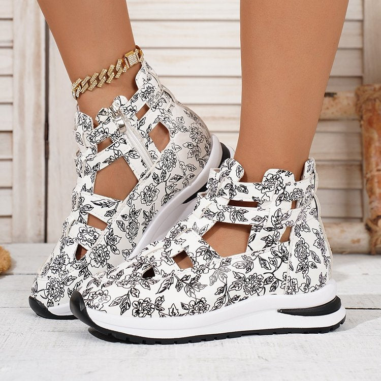 Damen Designer-Sneaker mit floralem Muster EB