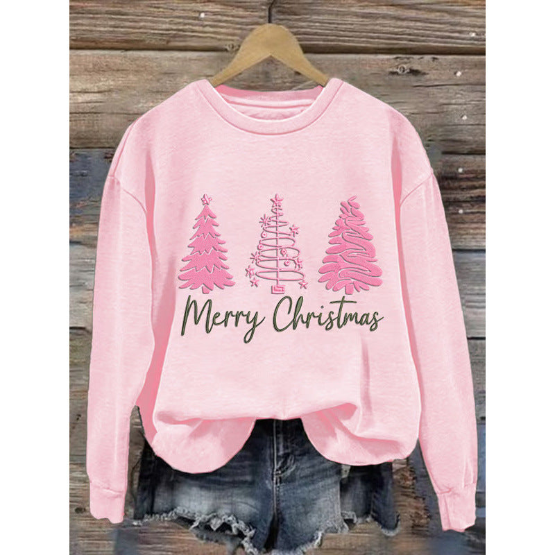 Damen gemütlicher Christmas Sweatshirt mit festlichem Print EB