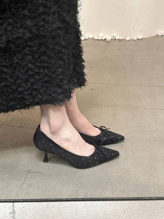 Damen elegante Pumps mit zierlichem Schnürdetail EB