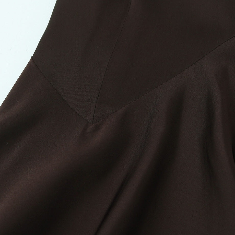 Damen Maxikleid mit asymmetrischem Saum und zartem Drapé EB