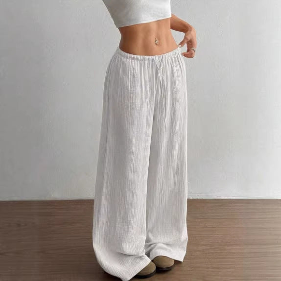 Damen weite, glänzende Palazzo-Hose EB
