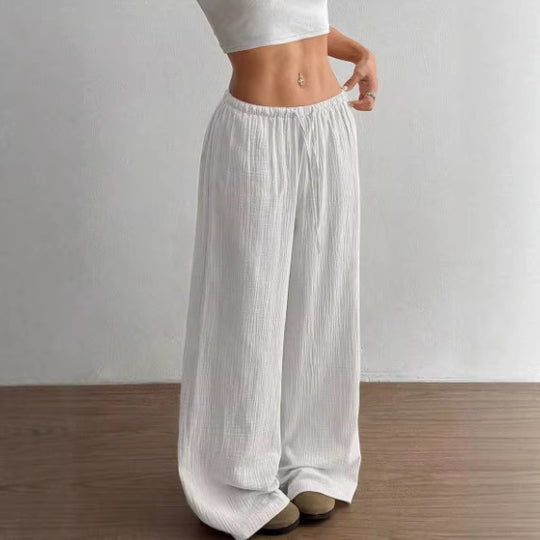 Damen weite, glänzende Palazzo-Hose EB