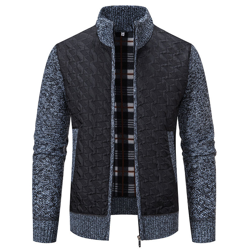 Herren modische Steppjacke mit hohem Kragen und strukturiertem Design EB