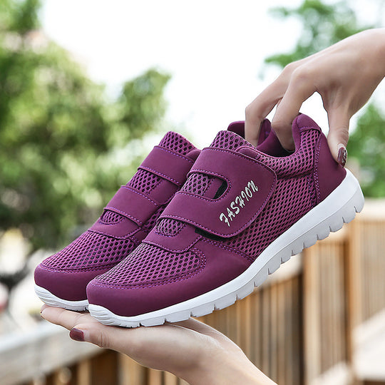 Damen Atmungsaktive und flexible Sneakers mit praktischem Klettverschluss EB