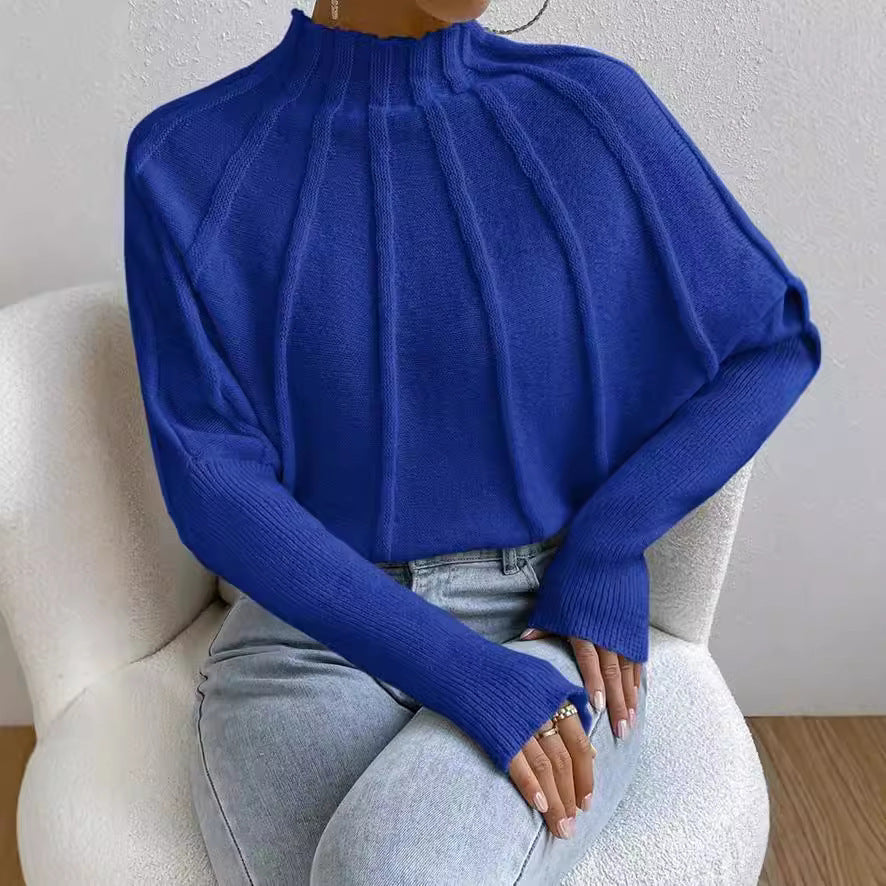 Damen Strickpullover mit hochgeschlossenem Kragen EB