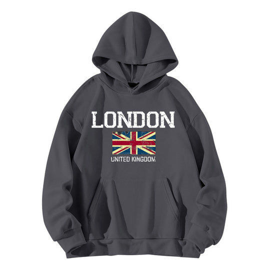 Damen Kapuzenpullover im urbanen London-Style mit Kängurutasche und gemütlichem Schnitt EB