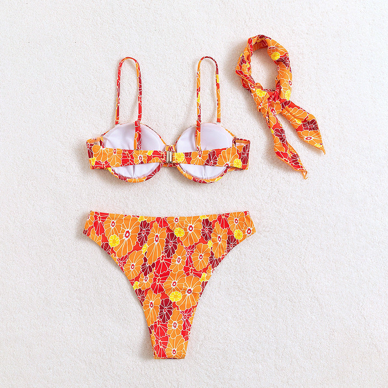Damen Bikini mit floralem Design und schmeichelndem Schnitt EB