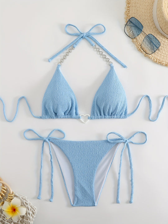 Damen Triangel-Bikini mit raffinierten Kettenakzenten EB