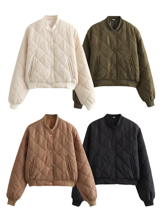 Damen gesteppte Übergangsjacke mit modernem Schnitt und praktischen Taschen EB