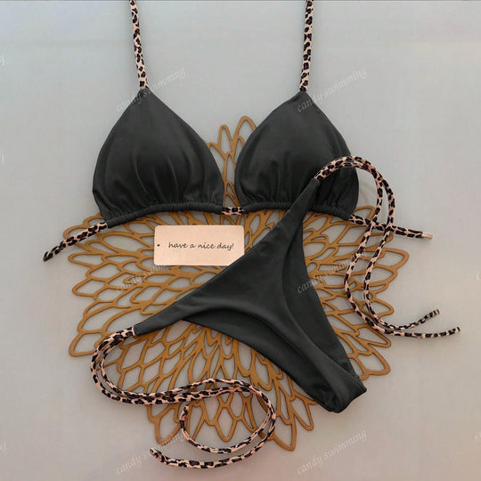 Damen Triangel-Bikini mit einzigartigen Trägern EB