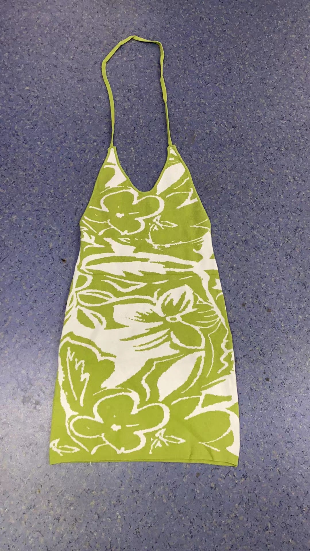Damen trendiges Minikleid mit kreativem Grafikdruck EB