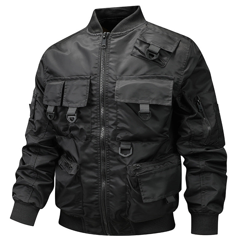 Herren nan urban-militärische Bomberjacke mit modularen Mehrzwecktaschen und D‑Ring-Details EB